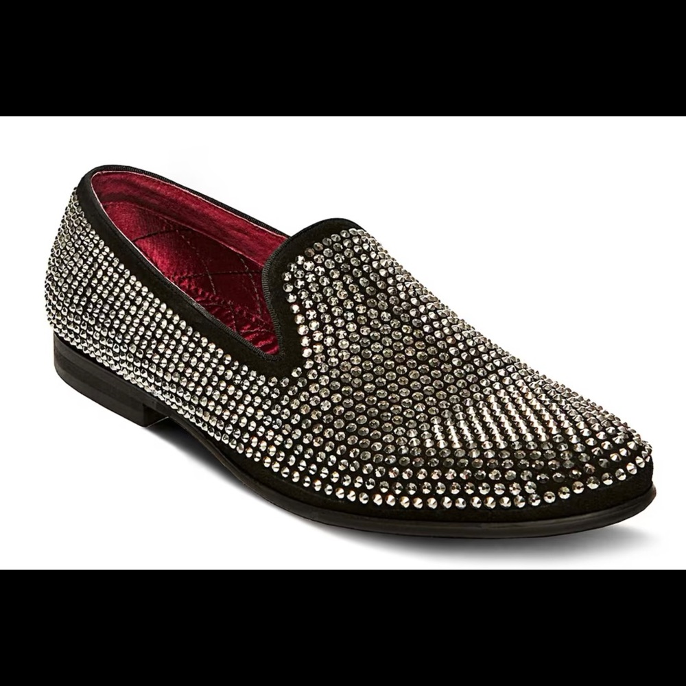 Steve Madden Caviar Rhinestone Smoking Slip-On